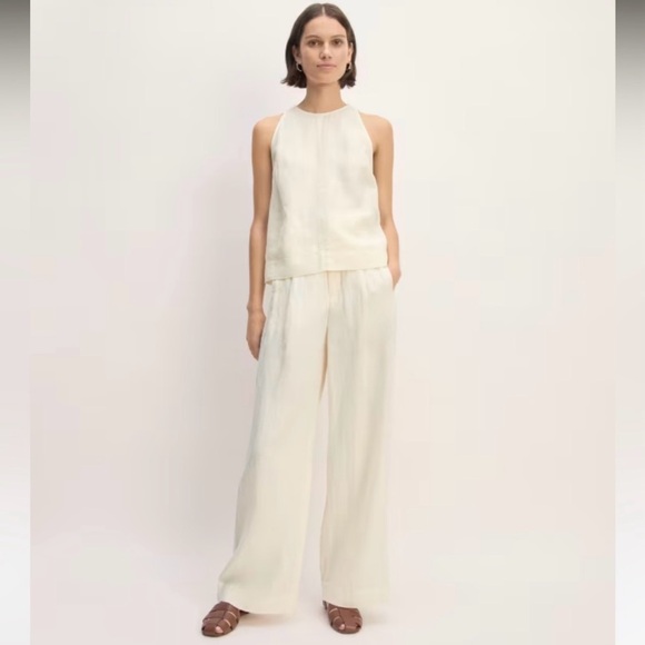Everlane Pants - Everlane Cream Wide Leg Linen Pants